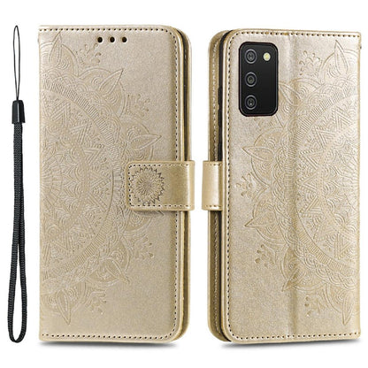 Hülle für Samsung Galaxy A03s Handy Tasche Flip Case Cover Etui Mandala Gold
