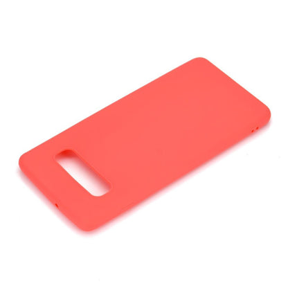 Hülle für Samsung Galaxy S10+ (Plus) Handyhülle Silikon Case Cover matt Rot