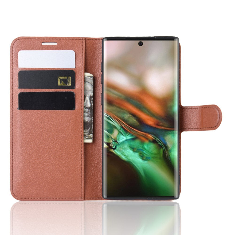 Hülle für Samsung Galaxy Note10 Handyhülle Schutz Tasche Flip Case Cover Braun