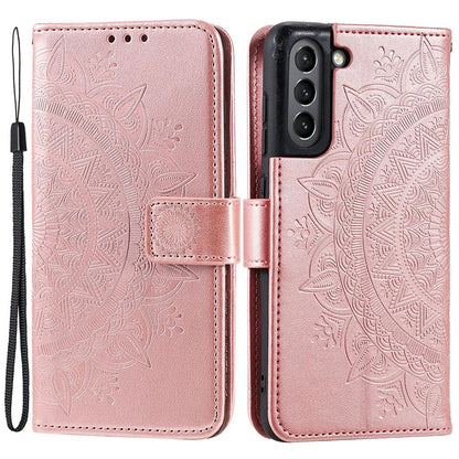 Hülle für Samsung Galaxy S21 FE Handyhülle Flip Case Cover Etui Mandala Rosegold