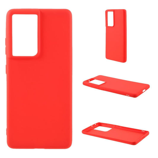 Hülle für Samsung Galaxy S21 Ultra 5G Handyhülle Silikon Case Cover Schutzhülle Matt Rot