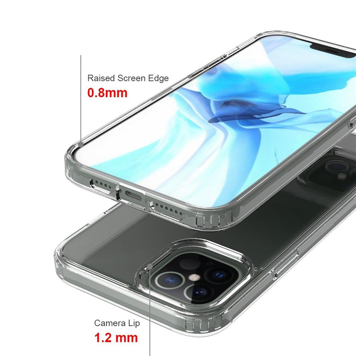 Hülle für Apple iPhone 12 Pro Max Handyhülle Hybrid Case Schutzhülle Cover Klar