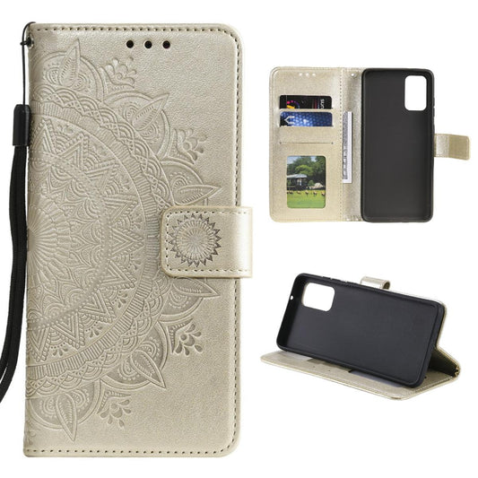 Hülle für Samsung Galaxy A02s Handy Tasche Flip Case Cover Etui Mandala Gold