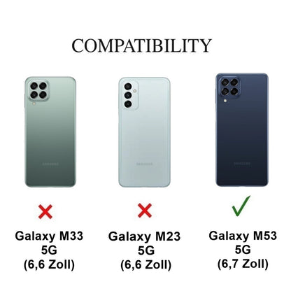 Hülle für Samsung Galaxy M53 5G Handyhülle Flip Case Cover Etui Mandala Grau