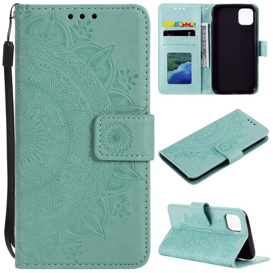 Hülle für Apple iPhone 11 Pro Max [6,5 Zoll] Handyhülle Flip Cover Mandala Grün