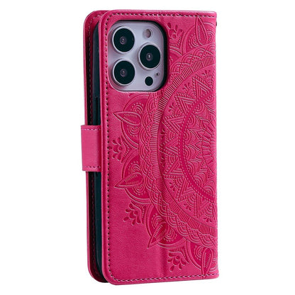 Hülle für Apple iPhone 14 Pro Max Handyhülle Flip Case Schutzhülle Mandala Pink
