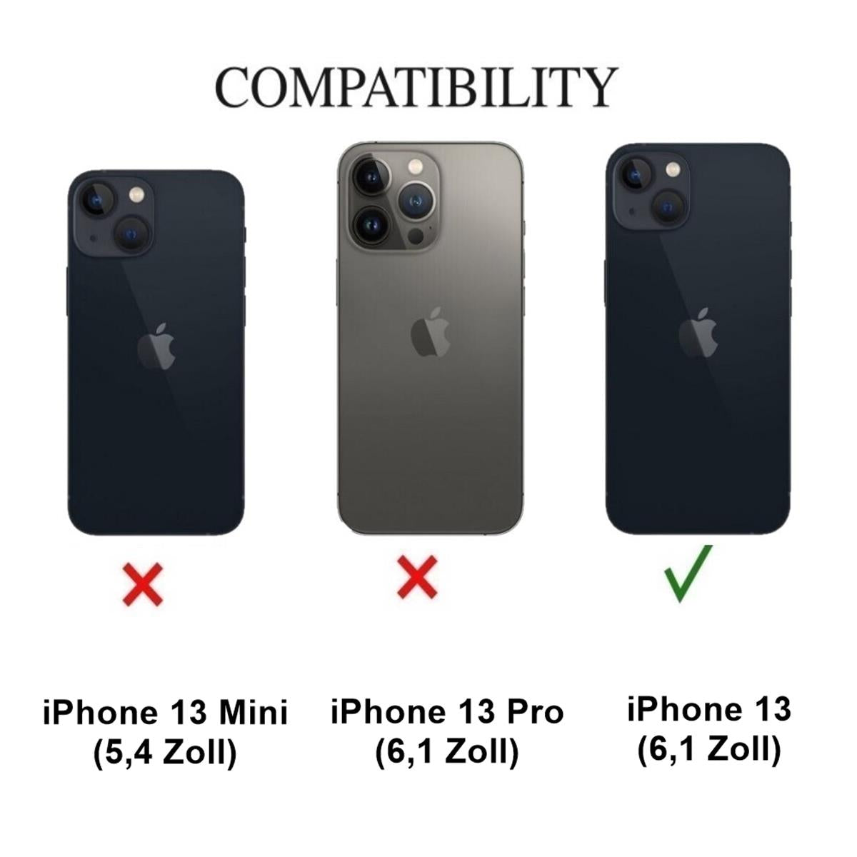 Hülle für Apple iPhone 13 [6,1 Zoll] Handy Silikon Case Cover Etui Matt Schwarz