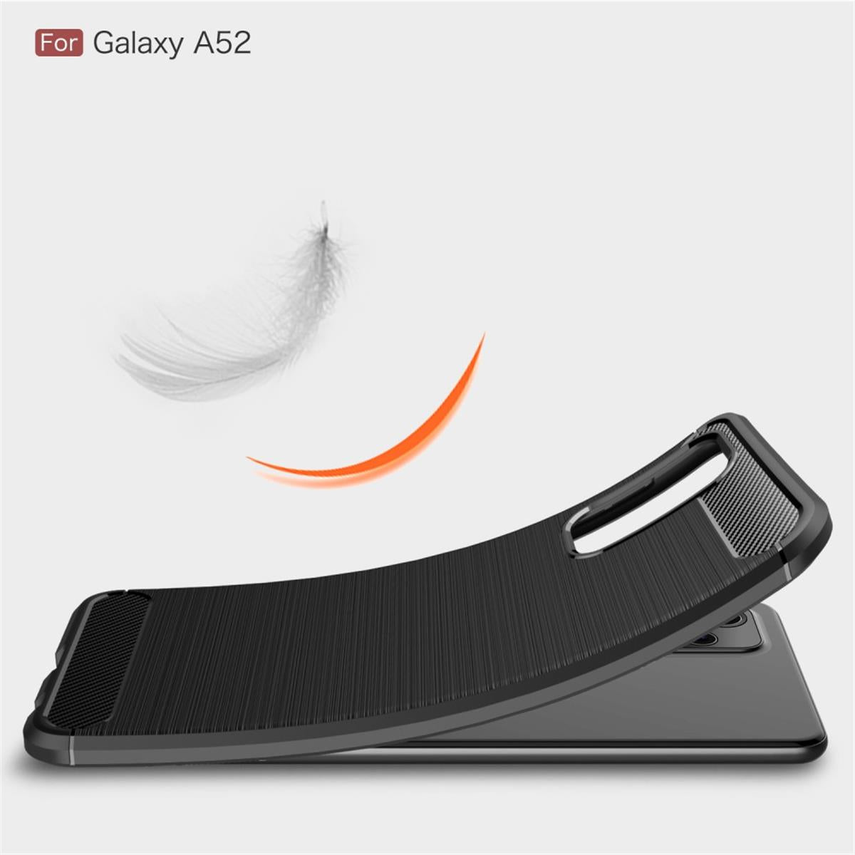 Hülle für Samsung Galaxy A52/A52 5G/A52s 5G Handyhülle Case Silikon Carbonfarben