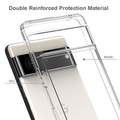 Hülle für Google Pixel 7 Handyhülle Case Hybrid Silikon Bumper Cover klar