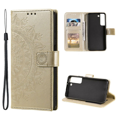 Hülle für Samsung Galaxy S22 5G Handyhülle Flip Case Cover Tasche Mandala Gold