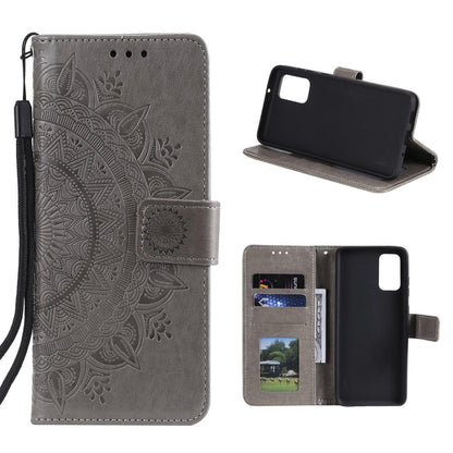 Hülle für Samsung Galaxy M51 Handyhülle Flip Case Cover Schutzhülle Tasche Mandala Grau