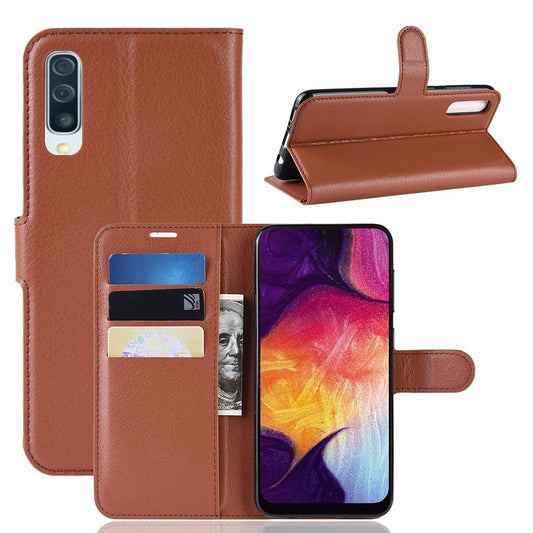 Hülle für Samsung Galaxy A50/A30s Handyhülle Flip Case Cover Handytasche Bumper Braun