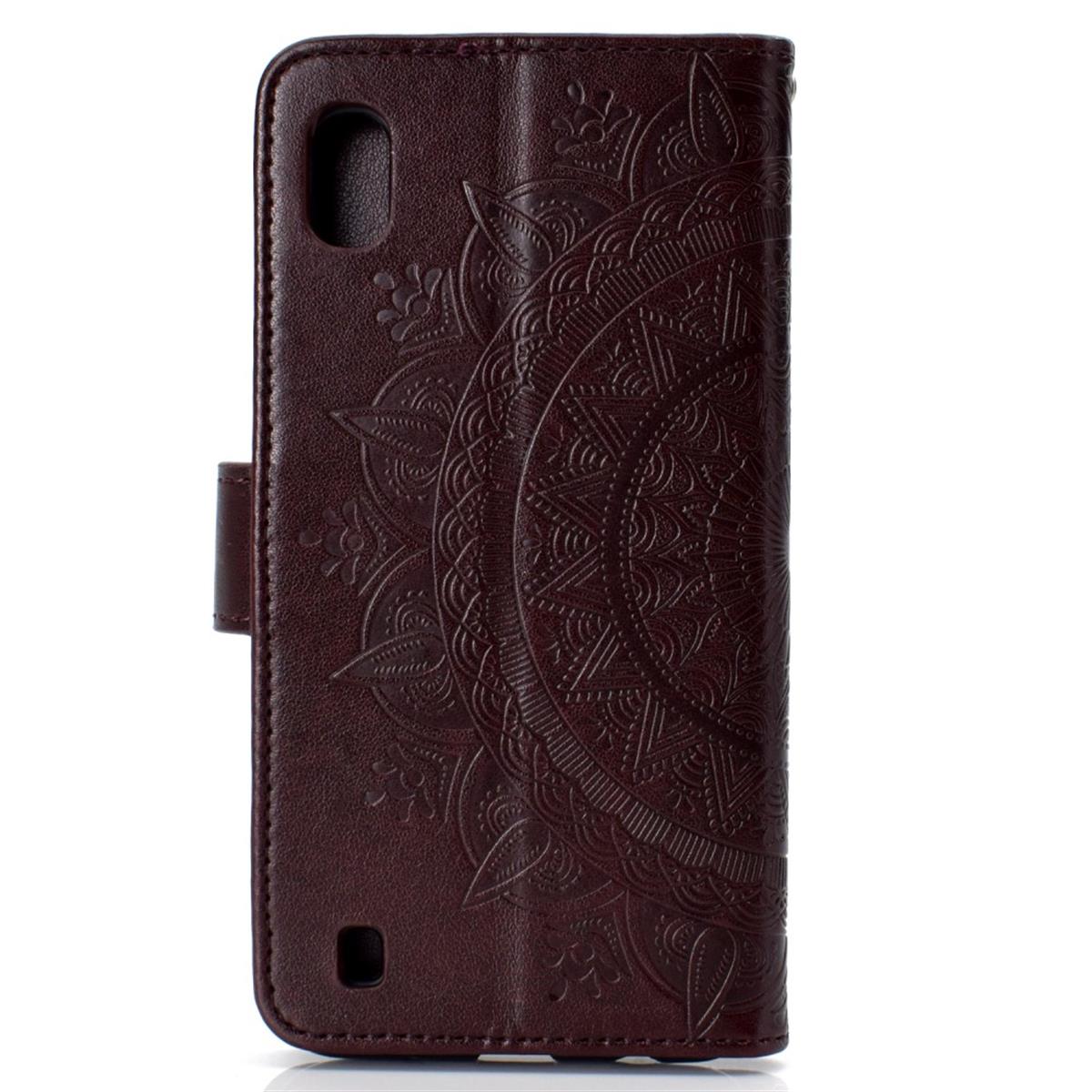 Hülle für Samsung Galaxy A10 Handyhülle Schutz Tasche Flip Case Etui Cover Mandala Braun