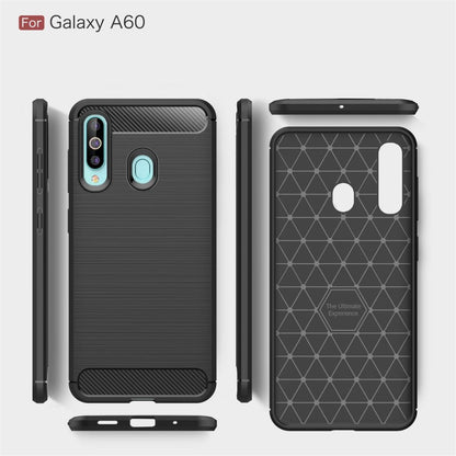 Hülle für Samsung Galaxy A60 Handyhülle Schutzhülle Silikon Case Carbonfarben