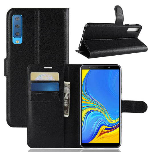 Hülle für Samsung Galaxy A7 (2018) Handyhülle Flip Case Tasche Cover Schwarz