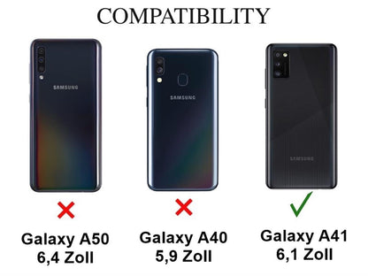 Hülle für Samsung Galaxy A41 Handyhülle Silikon Case Cover Bumper Matt Blau
