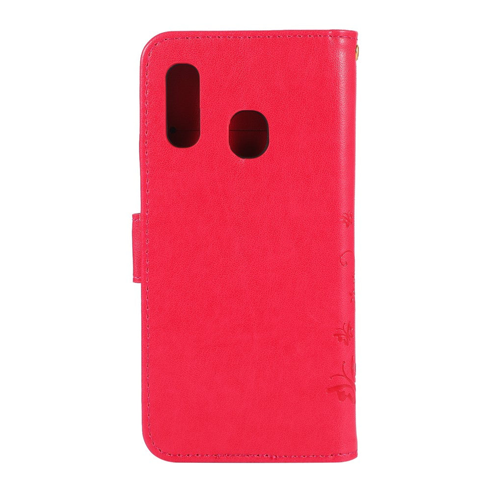 Hülle für Samsung Galaxy A20e Handyhülle Flip Case Schutz Tasche Schmetterling Pink