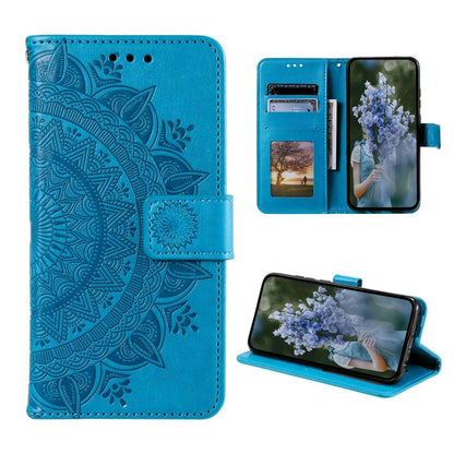 Hülle für Samsung Galaxy S23+ Handyhülle Flip Case Cover Tasche Mandala Blau