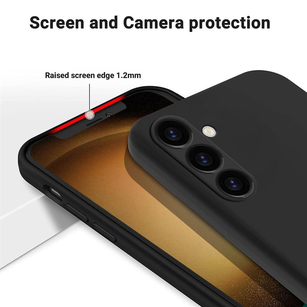 Hülle für Samsung Galaxy S23 FE Handyhülle Silikon Case Cover Matt Schwarz