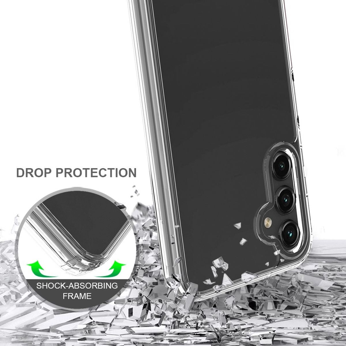 Hülle für Samsung Galaxy A14 4G/5G Handy Case Hybrid Silikon Bumper Cover Klar