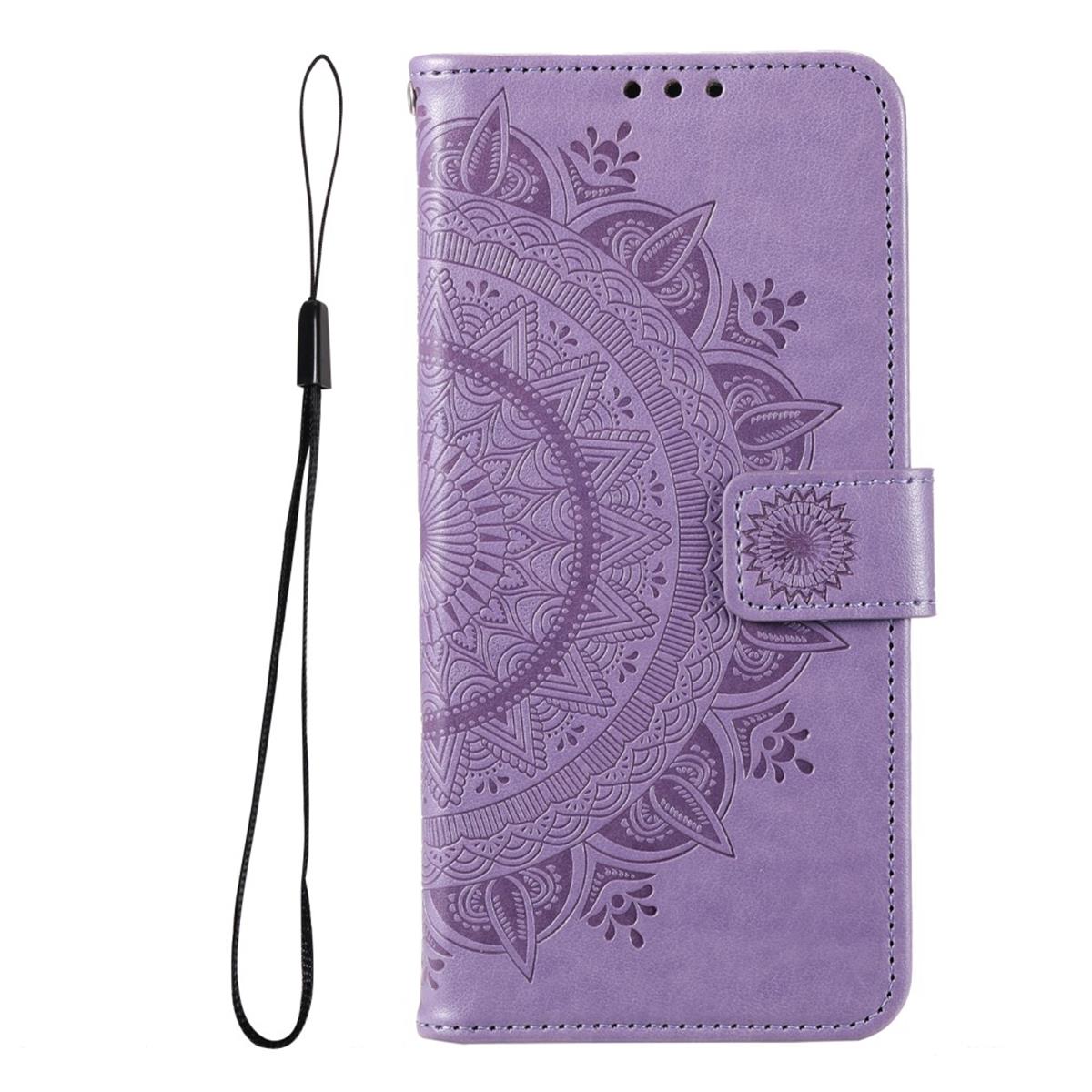 Hülle für Google Pixel 6 Handyhülle Tasche Flip Case Cover Etui Mandala Lila