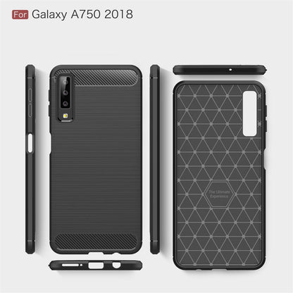 Hülle für Samsung Galaxy A7 (2018) Handyhülle Cover Silikon Case Carbon farben