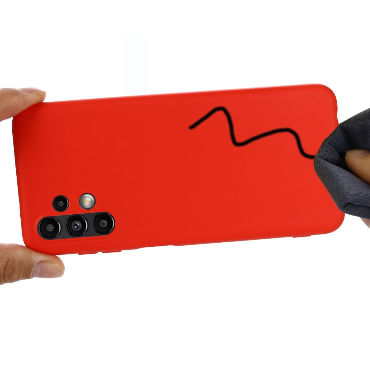 Hülle für Samsung Galaxy A13 4G Handyhülle Silikon Case Cover Bumper Matt Rot