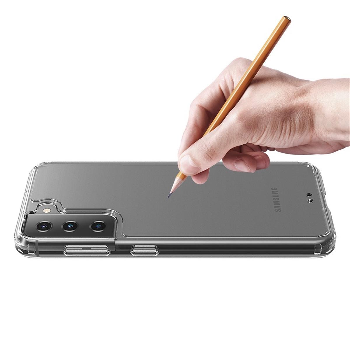 Hülle für Samsung Galaxy S21 Handyhülle Hybrid Silikon Case Bumper Tasche Cover Klar