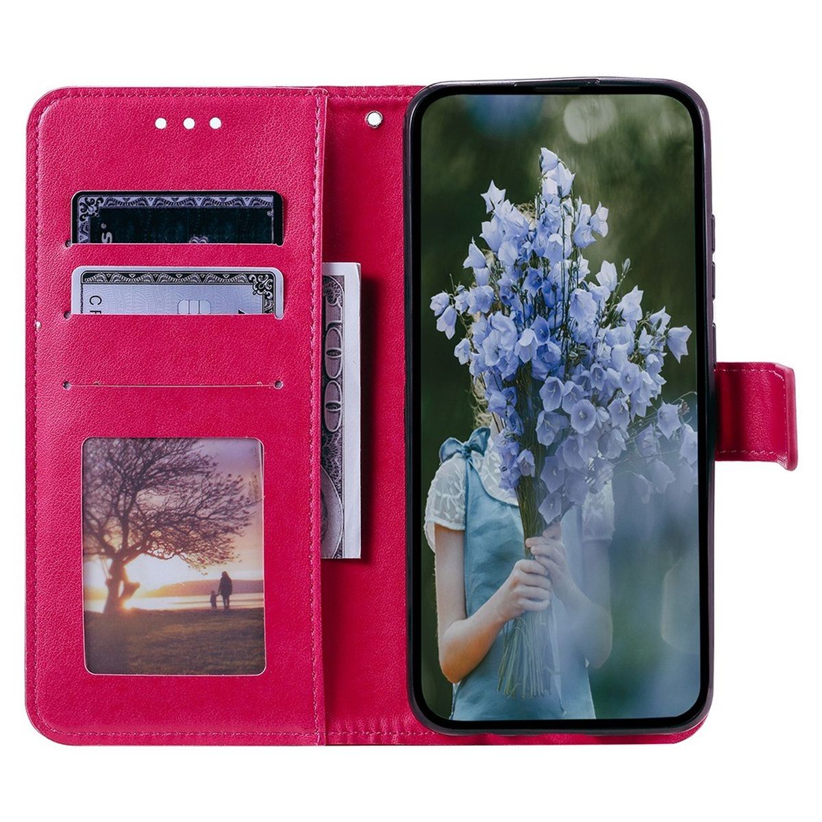 Hülle für Apple iPhone 14 Pro Handyhülle Flip Case Handy Cover Mandala Pink