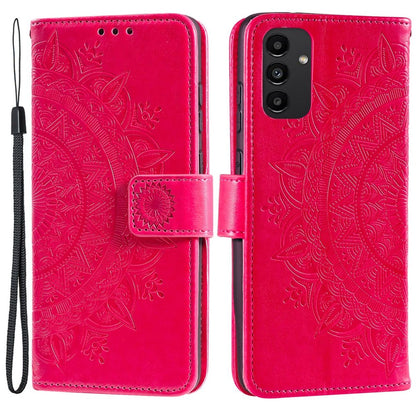 Hülle für Samsung Galaxy A13 5G/A04s Handyhülle Flip Cover Tasche Mandala Pink