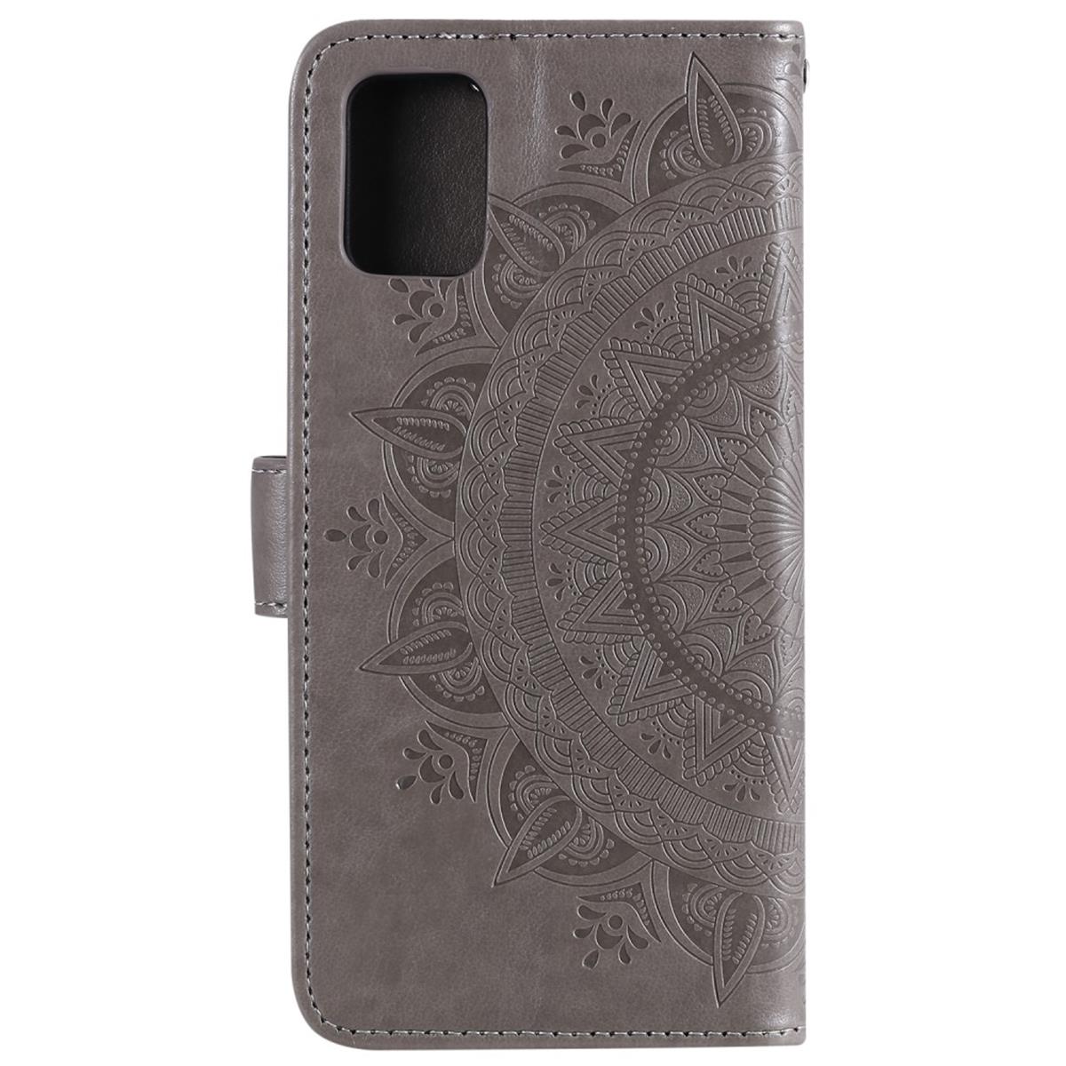 Hülle für Samsung Galaxy A31 Handyhülle Flip Case Cover Tasche Mandala Grau