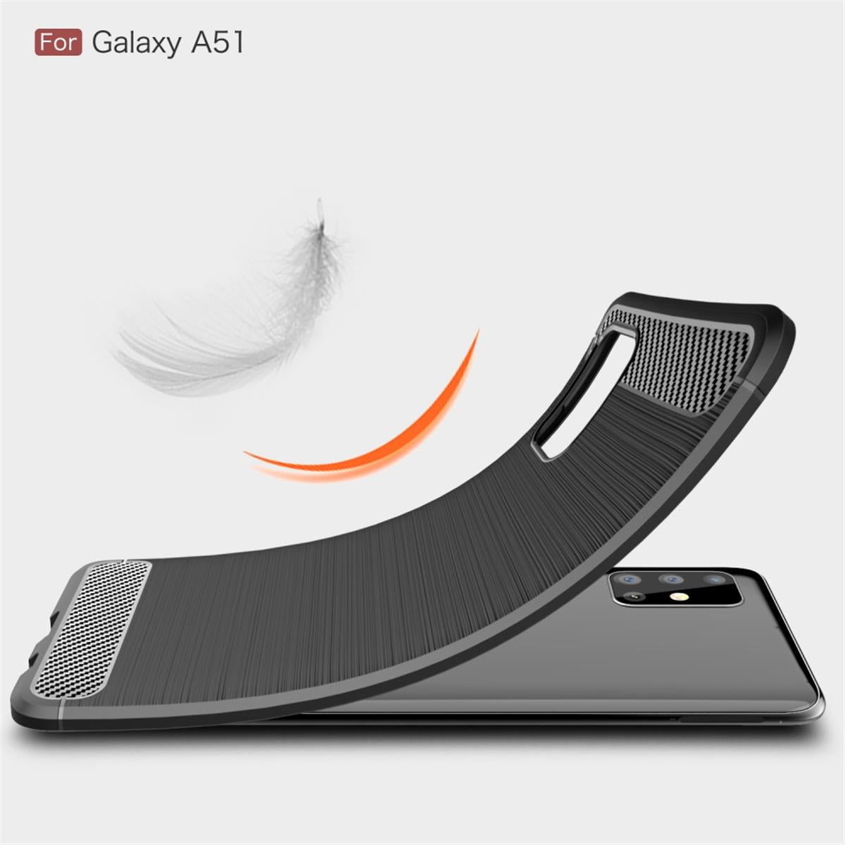 Hülle für Samsung Galaxy A51 Handyhülle Silikon Case Schutzhülle Carbon Farben