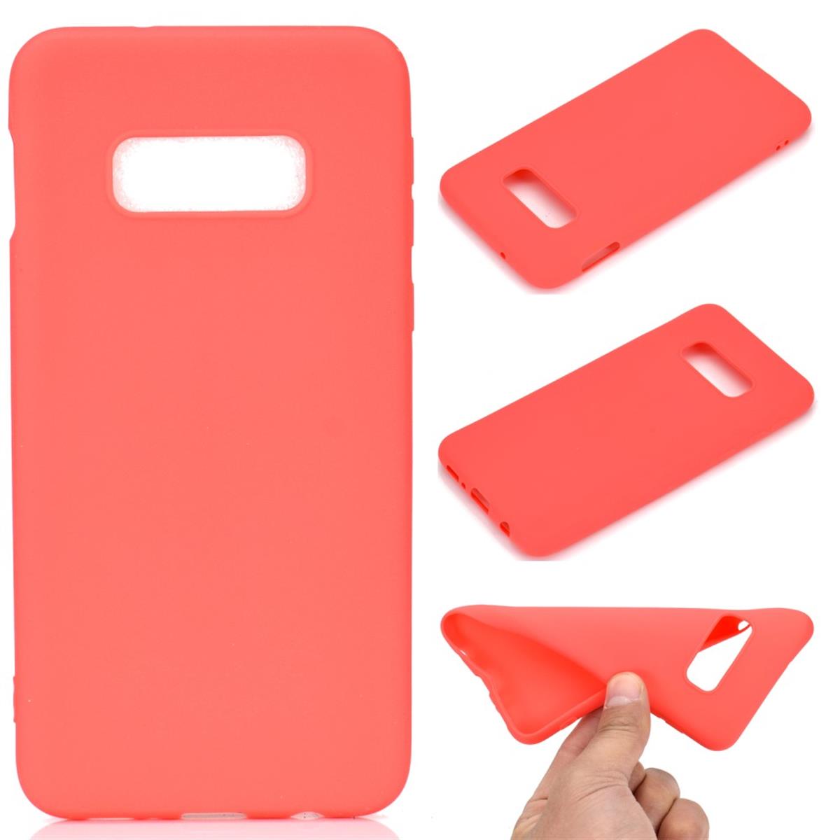 Hülle für Samsung Galaxy S10e Handyhülle Silikon Case Schutzhülle matt Rot