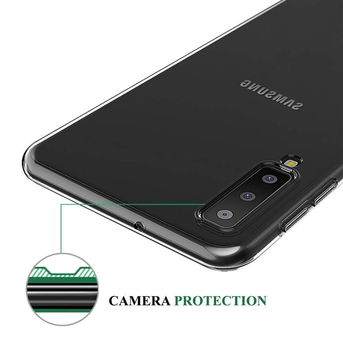 Hülle für Samsung Galaxy A7 (2018) Handyhülle Silikon Case Cover transparent