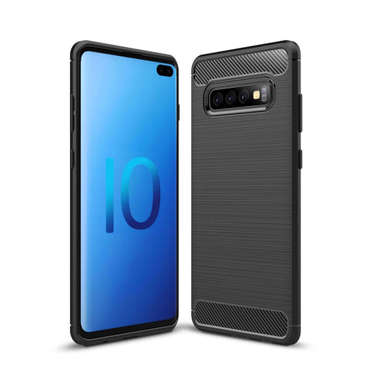 Hülle für Samsung Galaxy S10+ (Plus) Handyhülle Cover Silikon Case Carbon farben