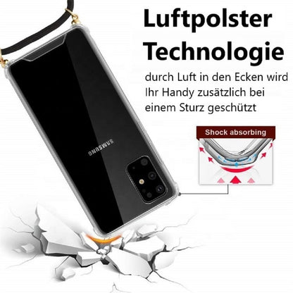 Hülle für Samsung Galaxy A71 Handyhülle Band Handykette Kordel Case Bumper klar