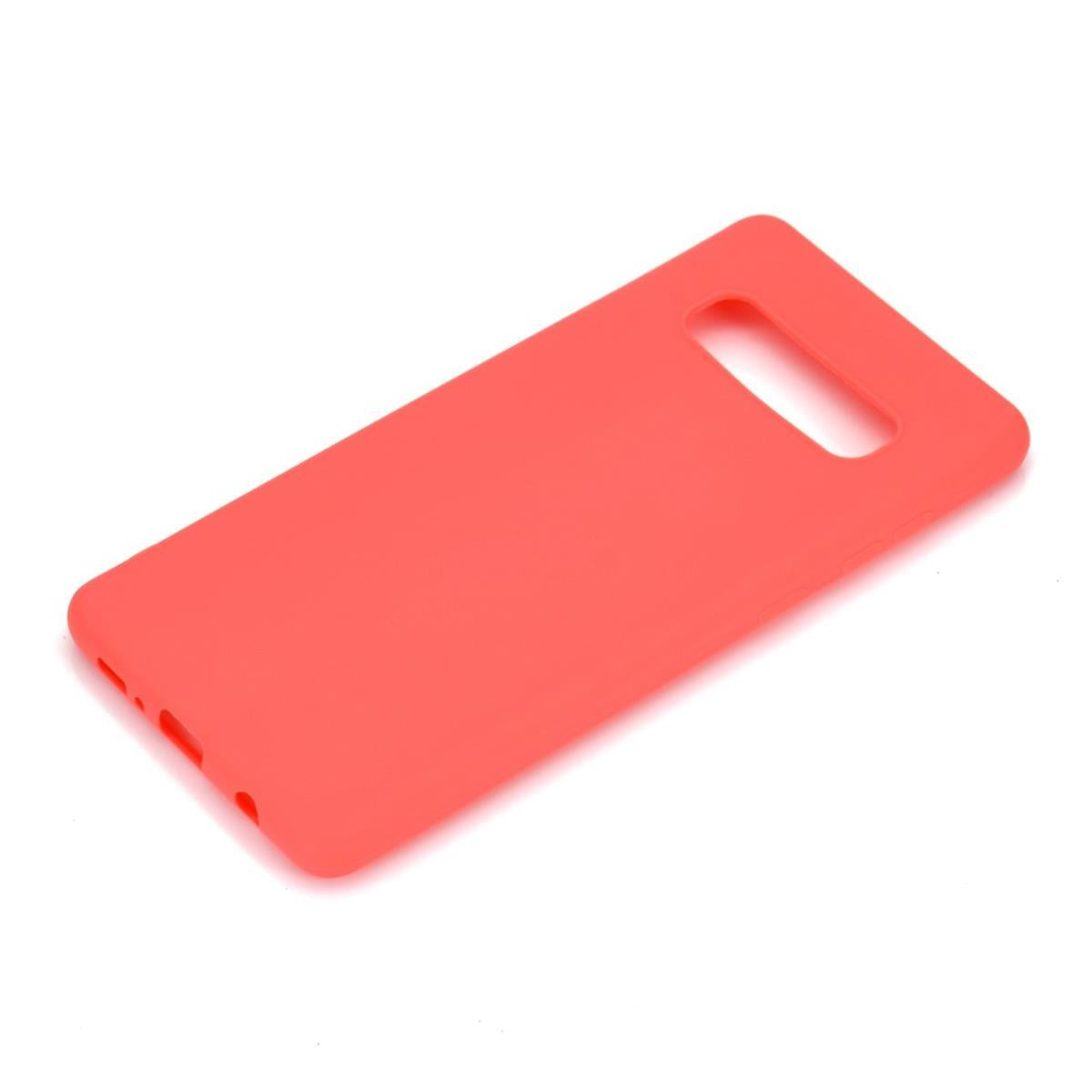 Hülle für Samsung Galaxy S10 Handyhülle Silikon Case Cover Handytasche matt Rot