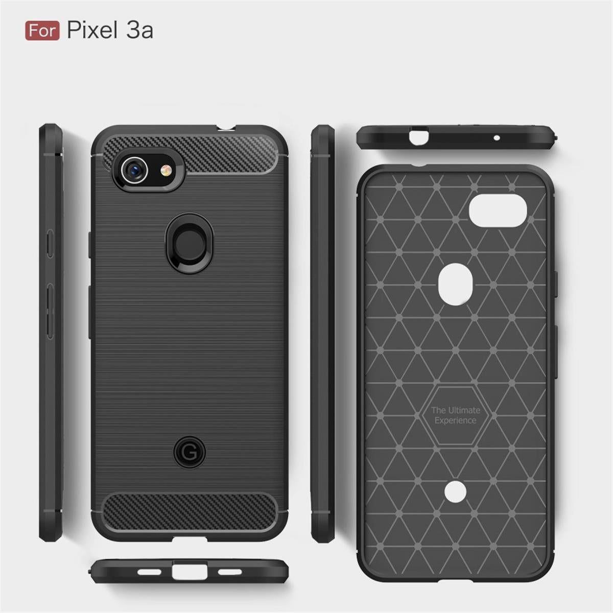 Google Pixel 3a Handyhülle Silikon Case Schutzhülle Cover Carbonfarben