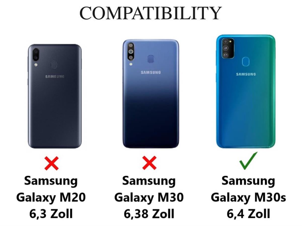 Hülle für Samsung Galaxy M30s Handyhülle Silikon Case Cover Bumper Matt Blau