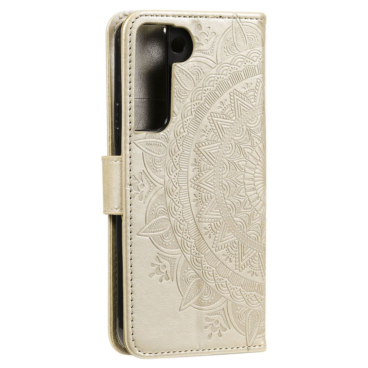 Hülle für Samsung Galaxy S22 5G Handyhülle Flip Case Cover Tasche Mandala Gold