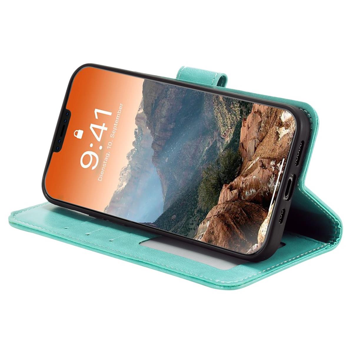 Hülle für Apple iPhone 12 Pro Max Handyhülle Flip Case Cover Etui Mandala Grün