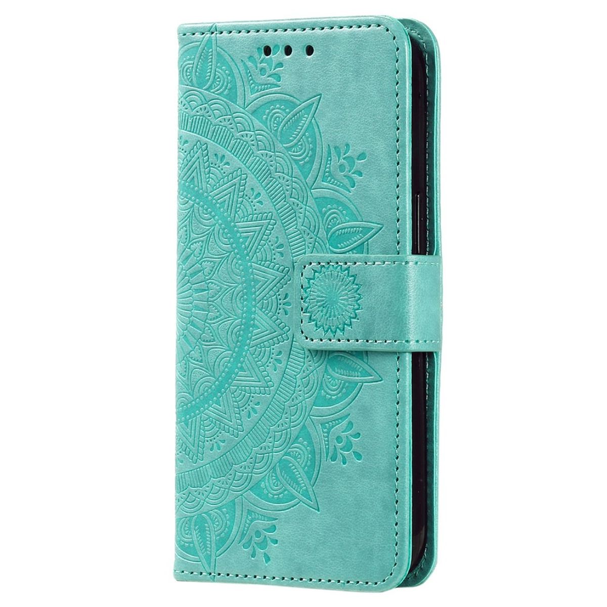 Hülle für Samsung Galaxy A14 4G/5G Handyhülle Flip Case Cover Etui Mandala Grün