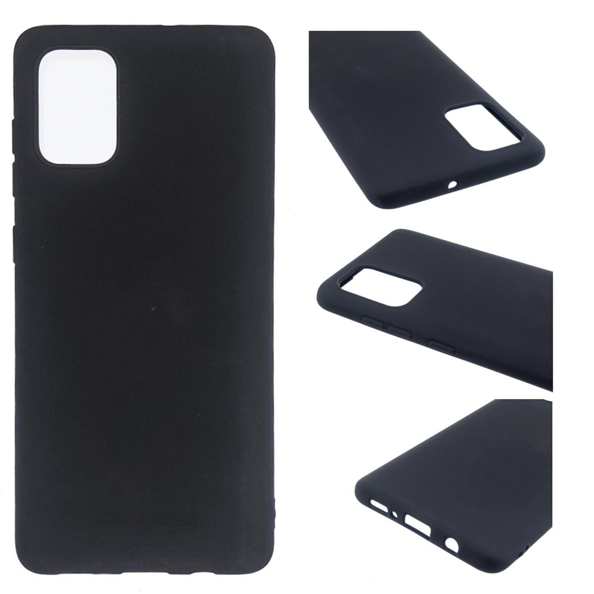 Hülle für Samsung Galaxy A03s Handyhülle Silikon Case Cover Bumper Matt Schwarz