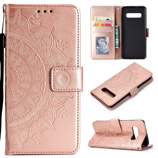 Hülle für Samsung Galaxy S10 Handyhülle Flip Case Schutzhülle Mandala Rosegold