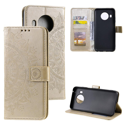 Hülle für Nokia X10/X20 Handyhülle Flip Case Cover Schutzhülle Etui Mandala Gold