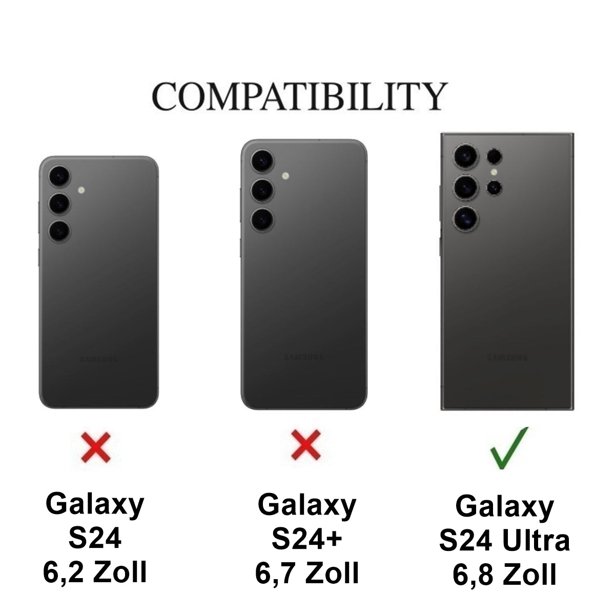 Hülle für Samsung Galaxy S24 Ultra Handyhülle Flip Case Cover Etui Mandala Rot