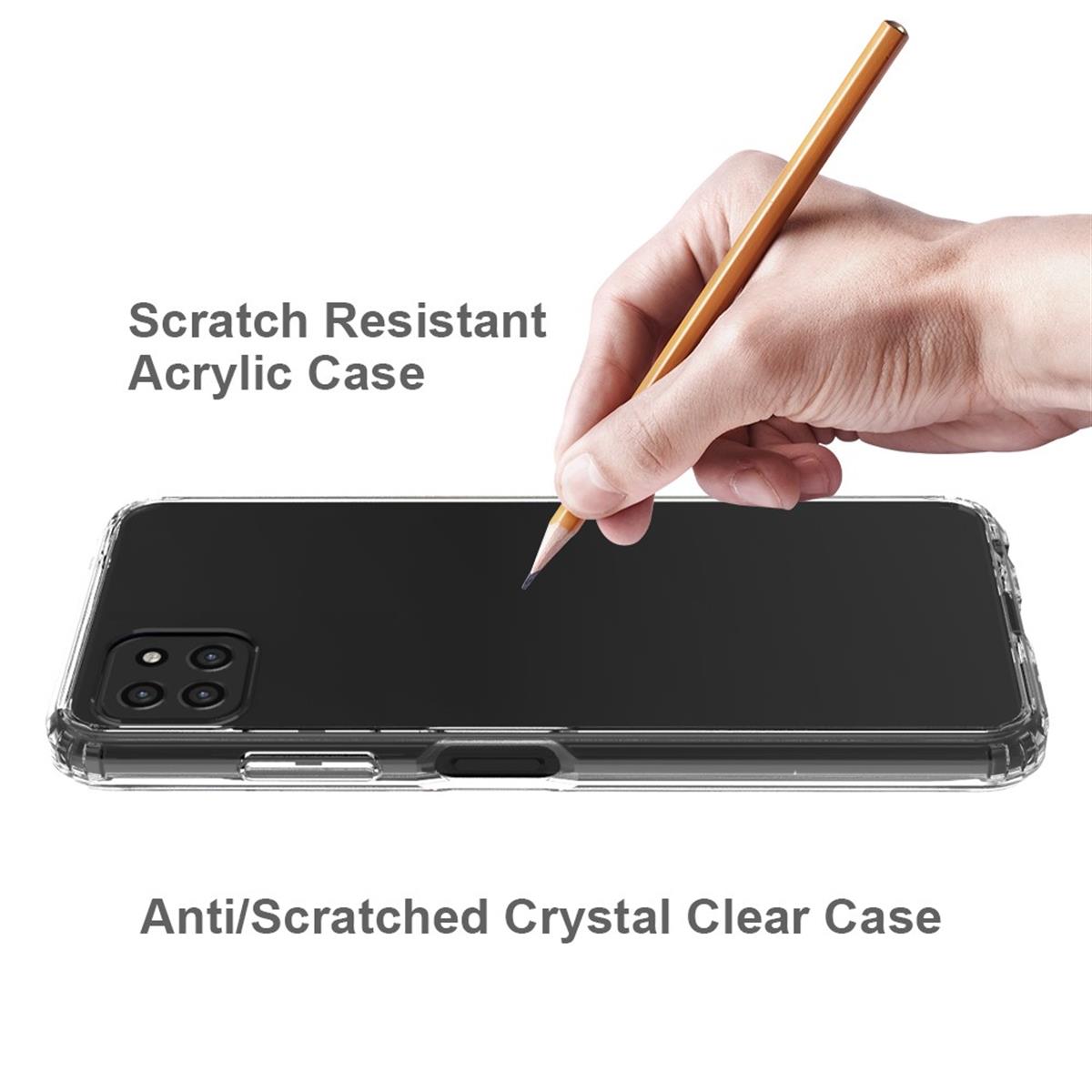 Hülle für Samsung Galaxy A22 5G Handyhülle Hybrid Silikon Case Bumper Cover Klar