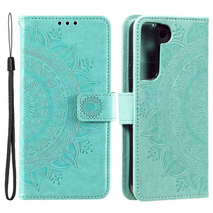 Hülle für Samsung Galaxy S22+ (Plus) Handyhülle Flip Case Cover Mandala Grün