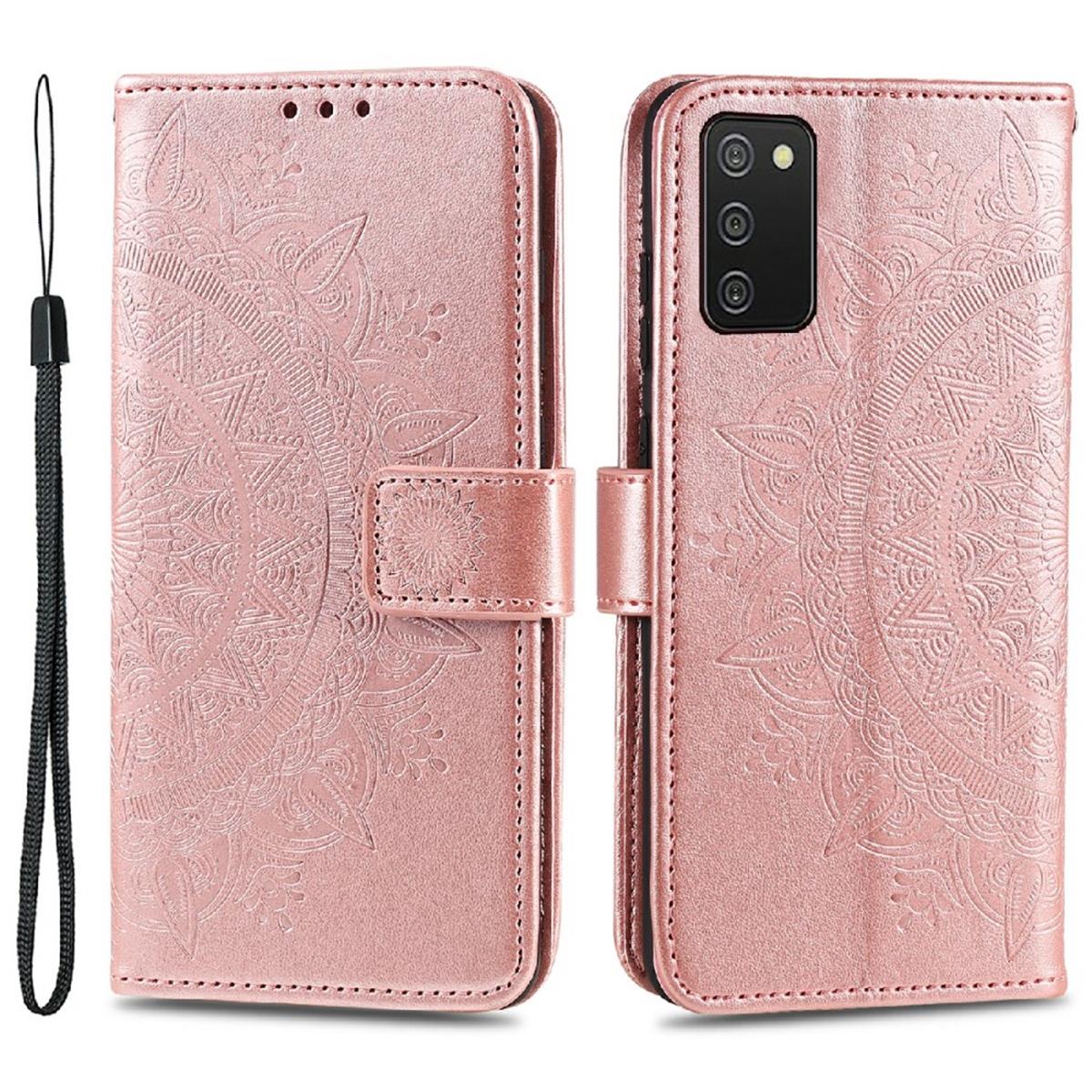 Hülle für Samsung Galaxy A03s Handy Tasche Flip Case Cover Etui Mandala Rosegold