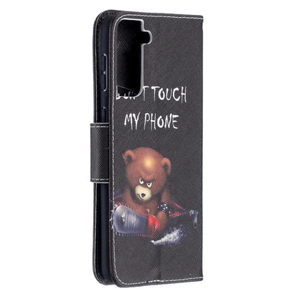 Hülle für Samsung Galaxy S21 Plus Handyhülle Flip Case Cover Bumper Etui Tasche Motiv Bär